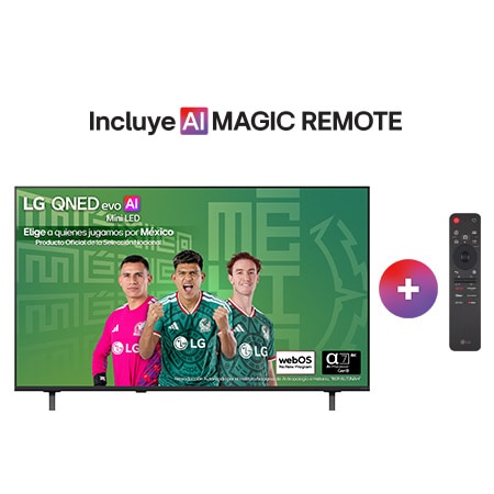 Vista frontal de Pantalla 55 pulgadas LG QNED evo AI Mini LED QNED70 4K SMART TV webOS 2026 55QNED70BSA
